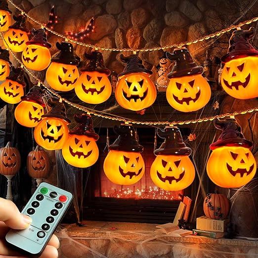 Battery Operated Pumpkin Lights for Halloween Decorations Indoor