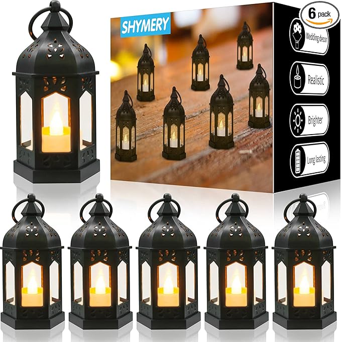 Mini Lanterns With Flickering LED Candles