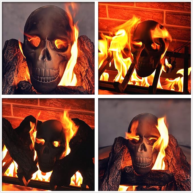 Ceramic Fireproof Fire Skull Log